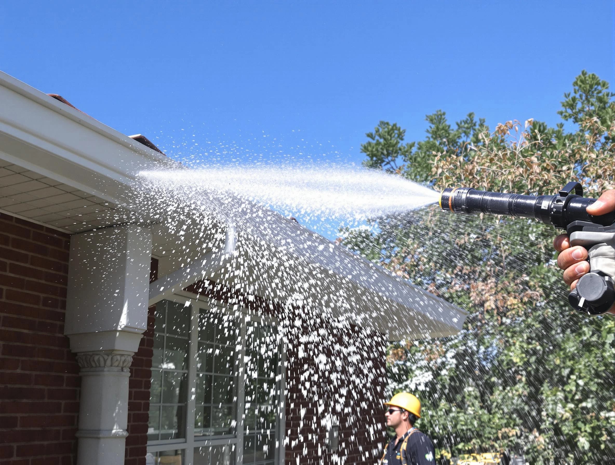 Cleared downspout by Avon Lake Roofing Company ensuring unrestricted flow in Avon Lake, OH