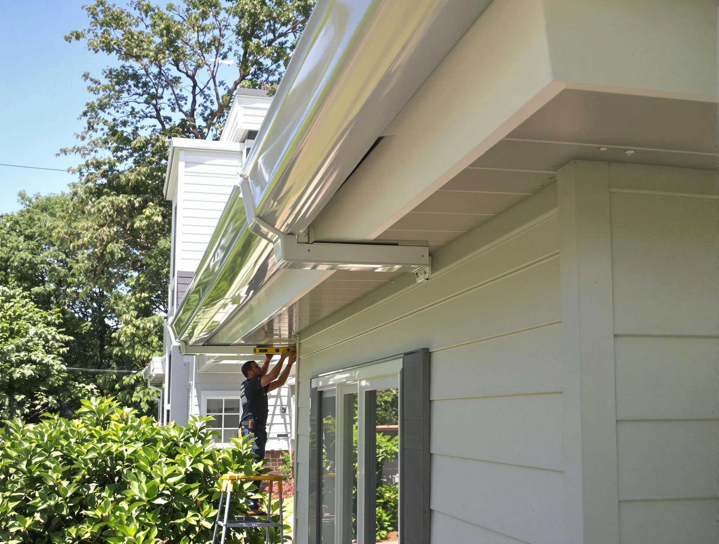 Properly aligned gutter system installed by Avon Lake Roofing Company in Avon Lake, OH