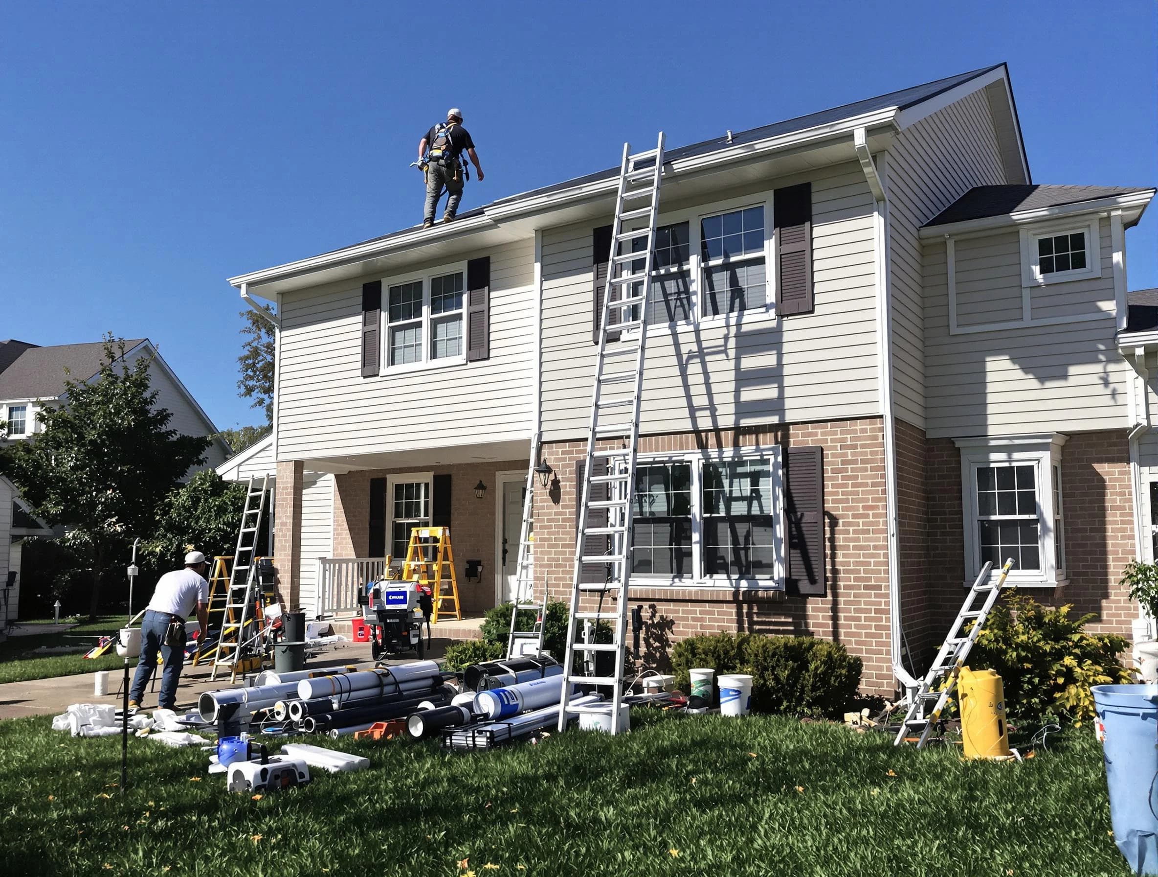 Avon Lake Roofing Company completing a gutter replacement in Avon Lake, OH