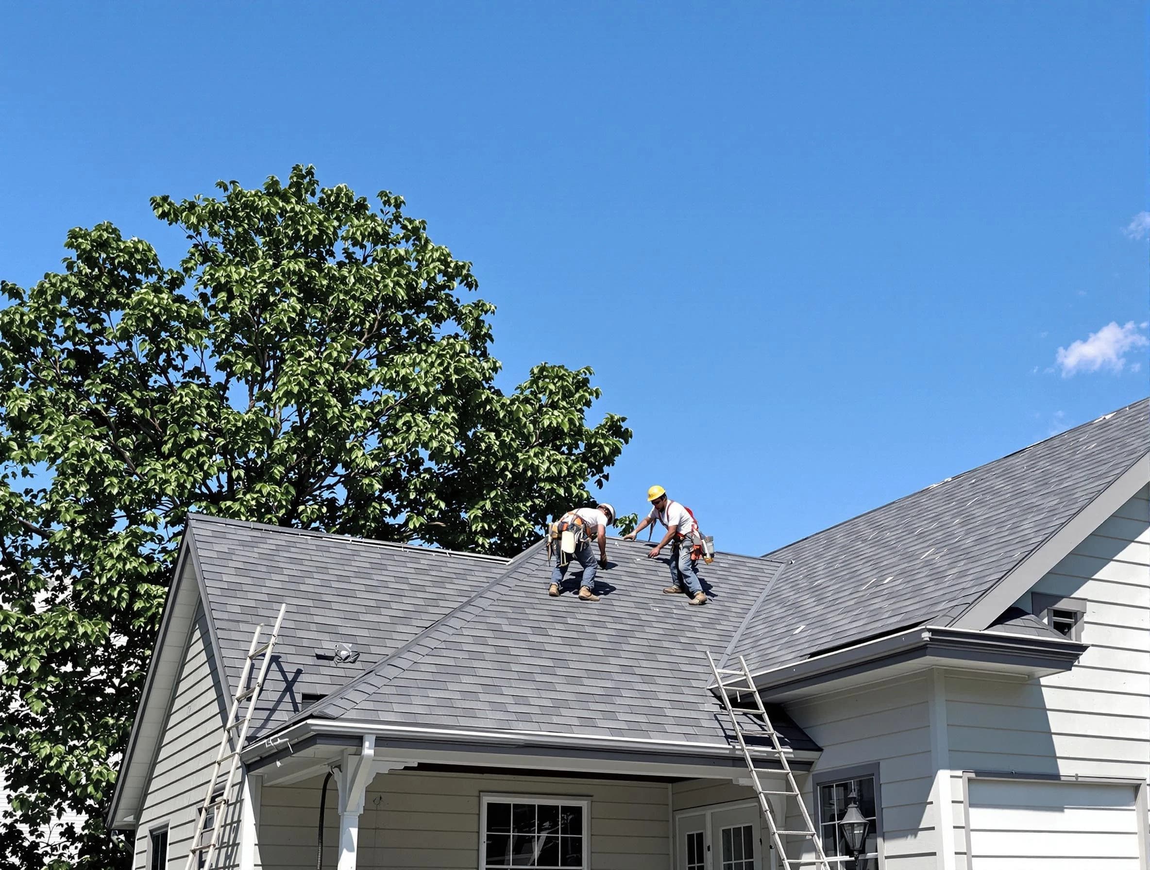 Avon Lake Roofing Company crew finalizing a roof installation in Avon Lake, OH