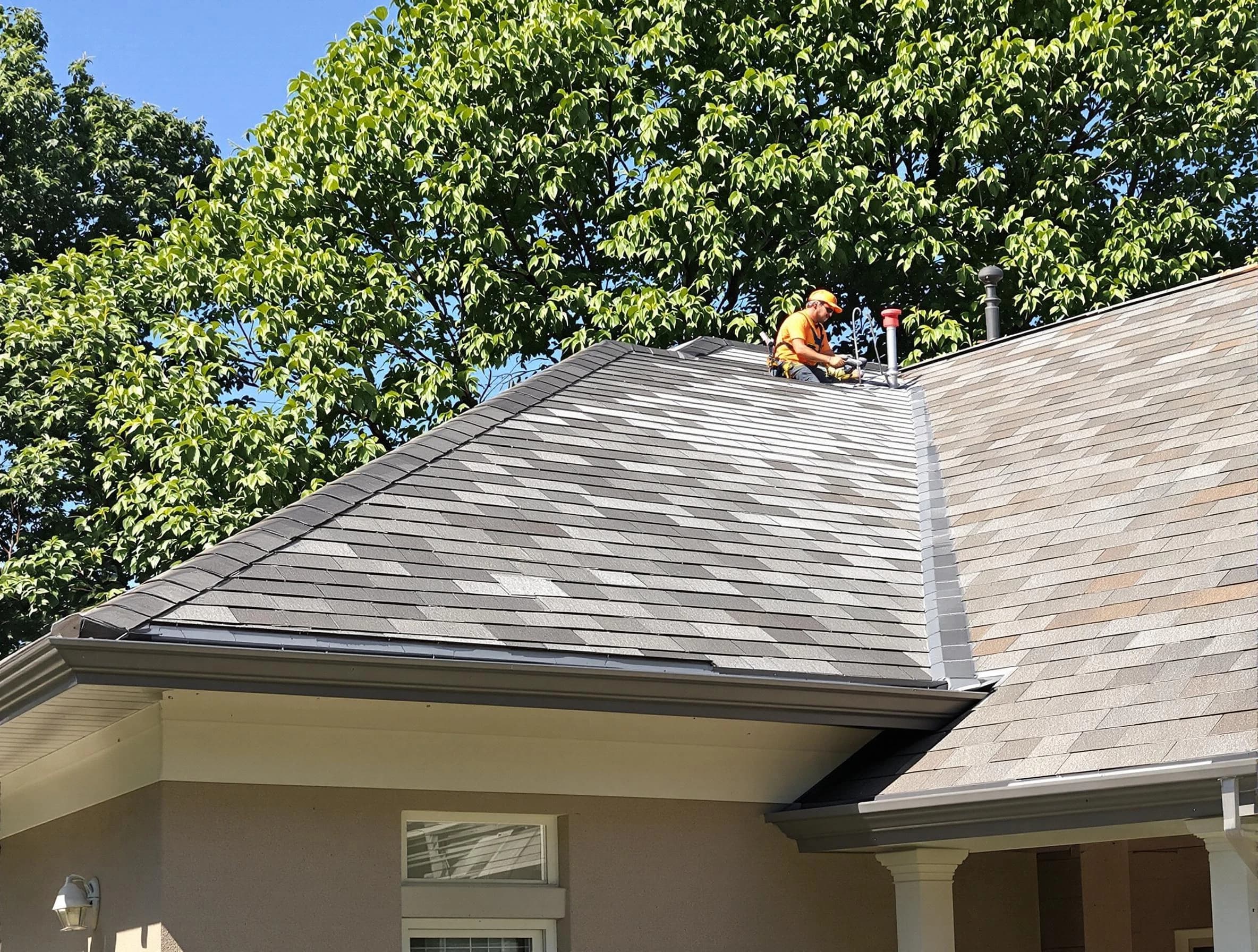 Newly completed shingle roofing by Avon Lake Roofing Company in Avon Lake, OH